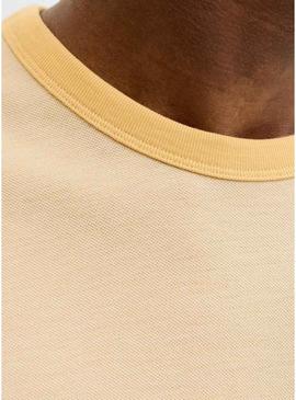 Camiseta amarela Jack and Jones Blualves para homem.