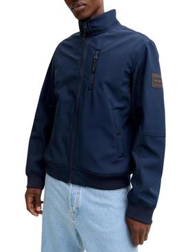Jaqueta Jack and Jones Parker azul para homens.