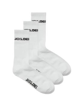 Pack de meias Jack and Jones Melvin brancas para homem