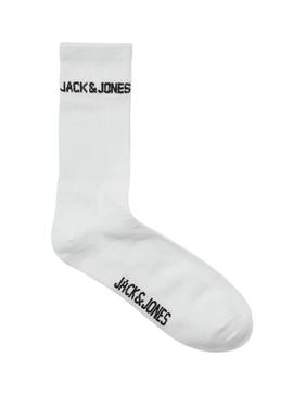 Pack de meias Jack and Jones Melvin brancas para homem