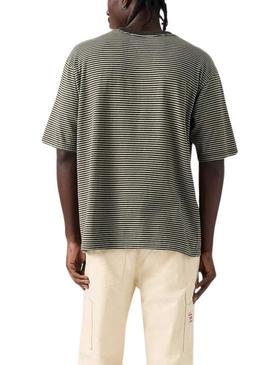 Camisa Levi's Worker listrada verde para homem.