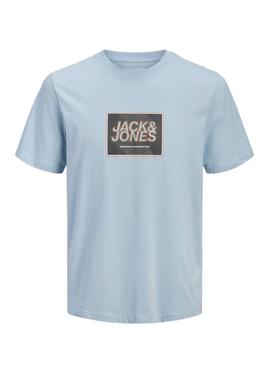 Camiseta Jack and Jones Rain azul para homem.