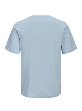 Camiseta Jack and Jones Rain azul para homem.