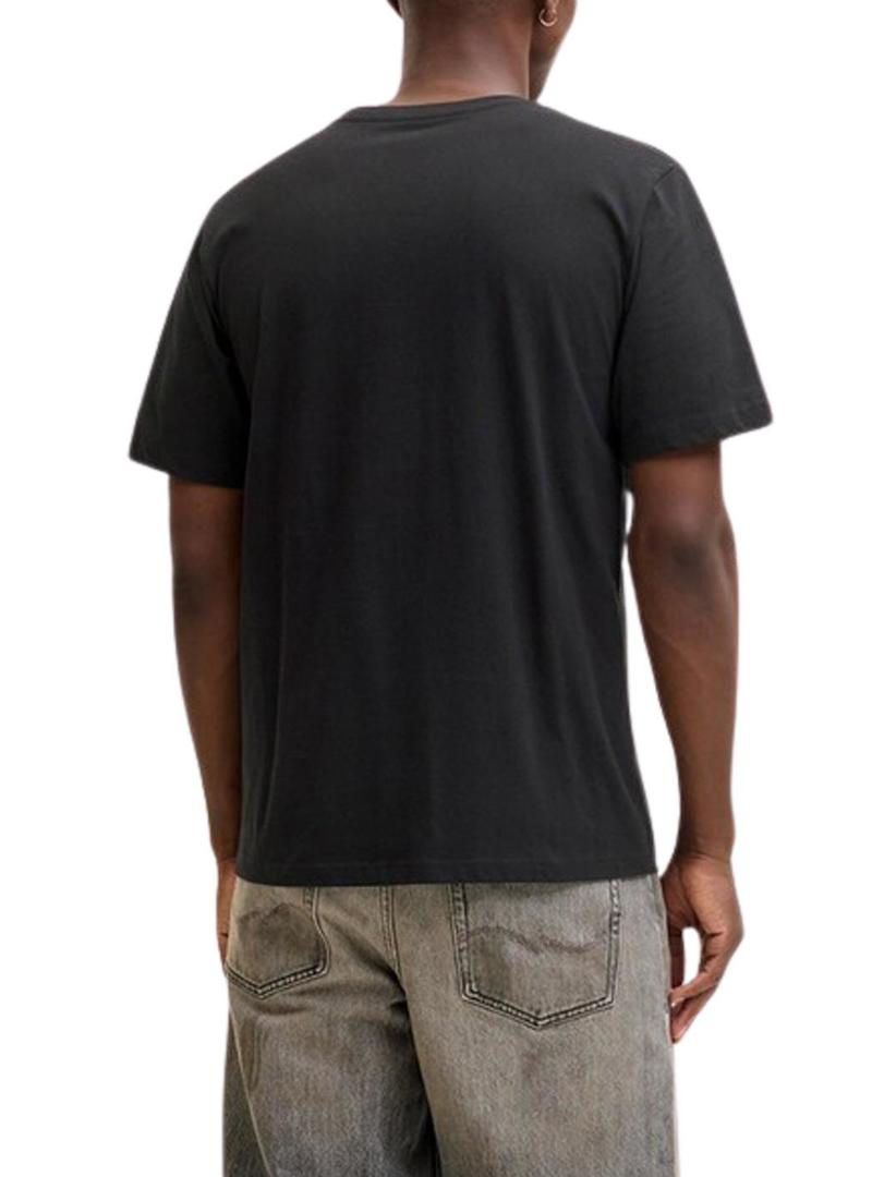 Camiseta Jack and Jones Rain preta para homem.