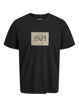 Camiseta Jack and Jones Rain preta para homem.