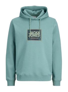 Moletom Jack and Jones Rain turquesa para homem.