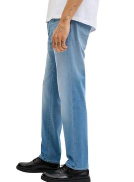 Calça jeans Jack and Jones Mike denim claro para homem.