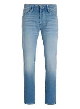 Calça jeans Jack and Jones Mike denim claro para homem.