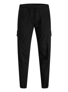 Calça cargo Jack and Jones Kane Dylan preta para homem.