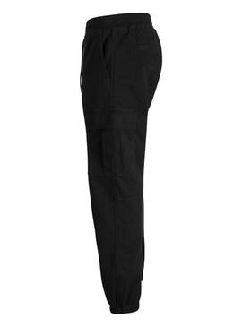 Calça cargo Jack and Jones Kane Dylan preta para homem.