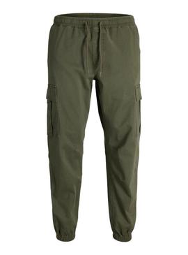 Calça cargo Jack and Jones Kane Dylan verde para homem.