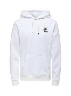 Moletom Only and Sons Ceres Claude branco para homem.