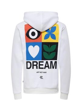 Moletom Only and Sons Ceres Claude branco para homem.