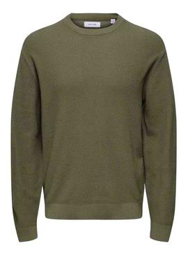 Apenas camisola verde para homem Only and Sons Onstony.