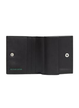 Carteira Tommy Jeans Heritage preta para homem.