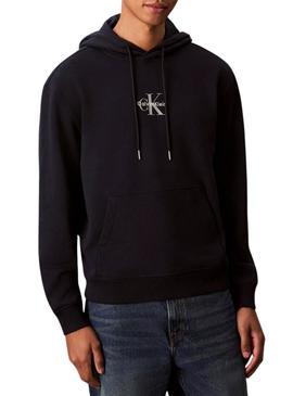 Moletom Calvin Klein Jeans Micro Monólogo azul marinho para homem.