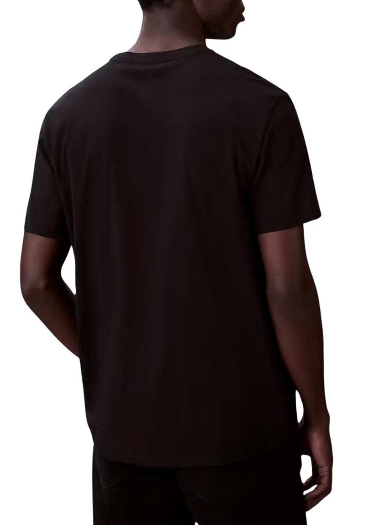 Camiseta Calvin Klein Jeans Micro Monologo preta para homem.