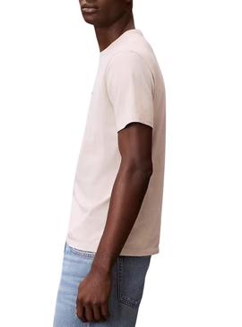 Camiseta Calvin Klein Jeans Badge branco para homem.