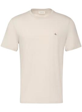 Camiseta Calvin Klein Jeans Badge branco para homem.