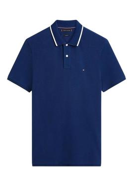 Camisa polo Tommy Hilfiger Piqué azul para homens
