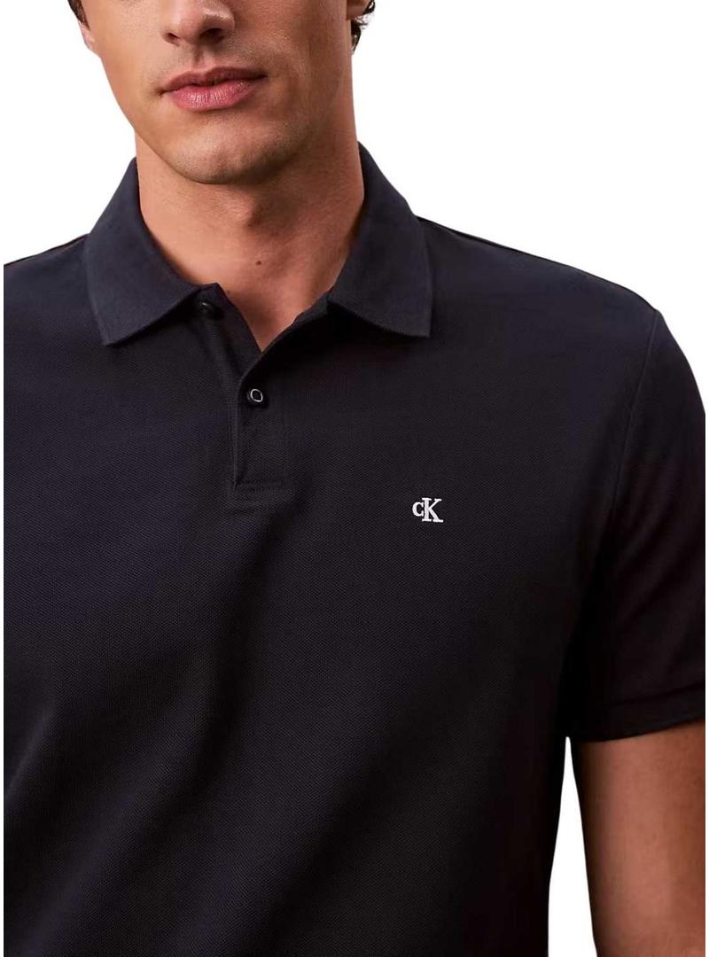 Camisa Polo Calvin Klein Jeans Monogram azul marino para homens.