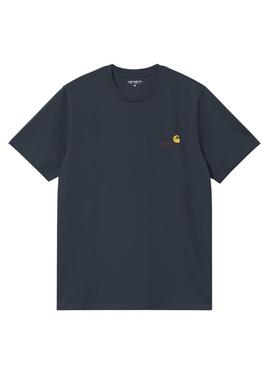 Camiseta Carhartt American Script azul marino para homem