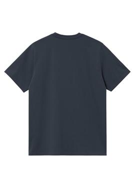 Camiseta Carhartt American Script azul marino para homem