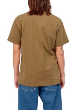 Camiseta Carhartt Chase marrom para homem.