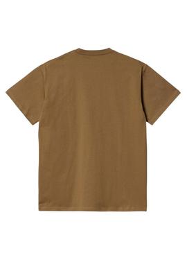 Camiseta Carhartt Chase marrom para homem.
