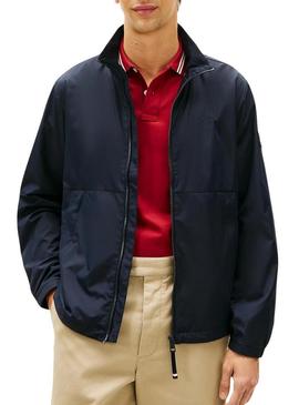 Jaqueta Tommy Hilfiger Branded azul marinho para homens