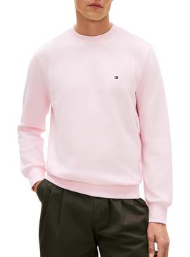 Moletom básico rosa da Tommy Hilfiger para homem.