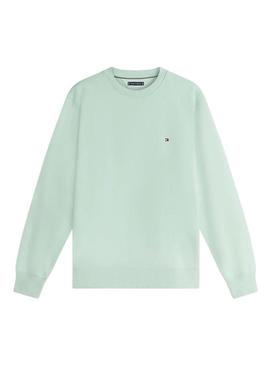 Moletom básico Tommy Hilfiger cor menta para homem.