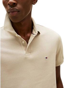 Camisa polo Tommy Hilfiger 1985 bege para homem.