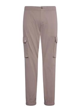 Calças cargo Calvin Klein Jeans Elastic Twill vintage caqui para homem.