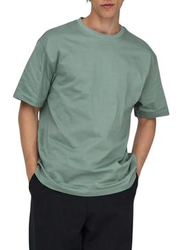 Camiseta Only and Sons Fred turquesa para homem