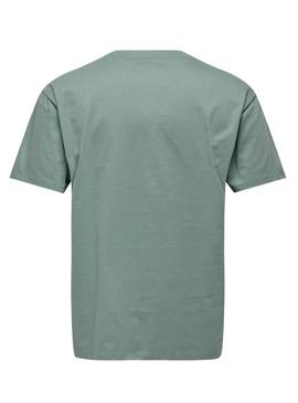 Camiseta Only and Sons Fred turquesa para homem