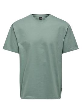 Camiseta Only and Sons Fred turquesa para homem