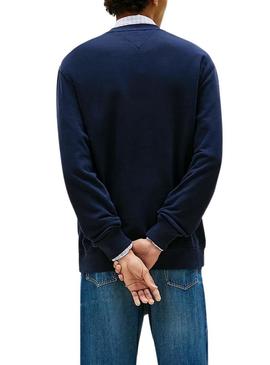 Moletom Tommy Jeans Sign Stripe azul marinho para homem