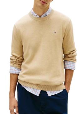 Camisola Tommy Jeans Bege Claro para Homem.