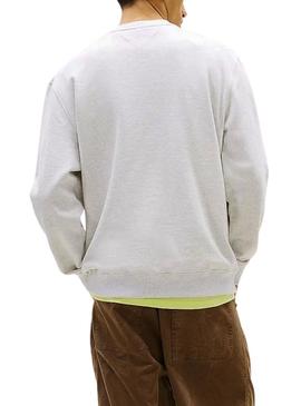 Moletom Tommy Jeans 90S Block cinza para homem.