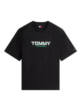 Camiseta Tommy Jeans 90S Block preta para homem