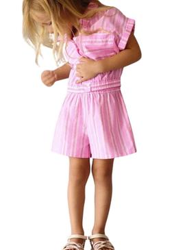 Conjunto Mayoral rosa listrado para menina