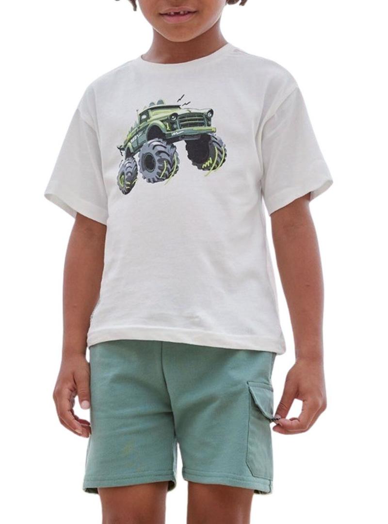 Bermuda Mayoral verde combinada para menino.