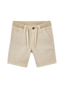 Bermuda de algodão Mayoral em camelo para criança.