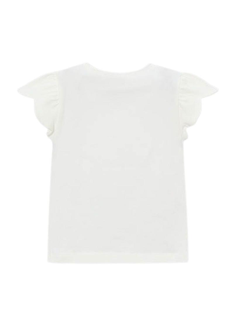 Camiseta Mayoral bolsa branca para menina.