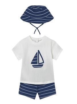 Conjunto Mayoral náutico azul para bebê