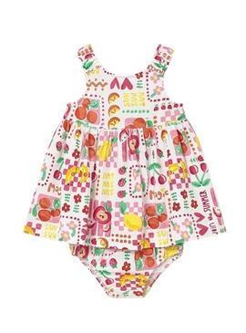 Vestido Mayoral de frutas multicolor para bebê
