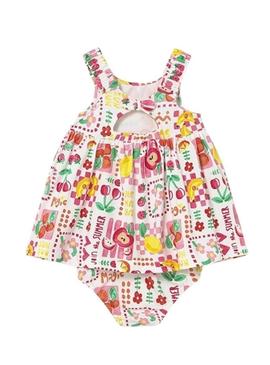Vestido Mayoral de frutas multicolor para bebê