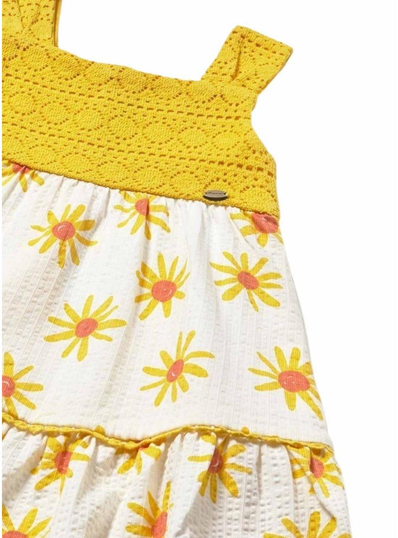 Vestido Mayoral guipir amarelo para menina