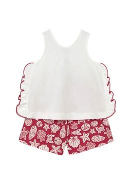 Conjunto Mayoral de caranguejo vermelho e branco para bebê